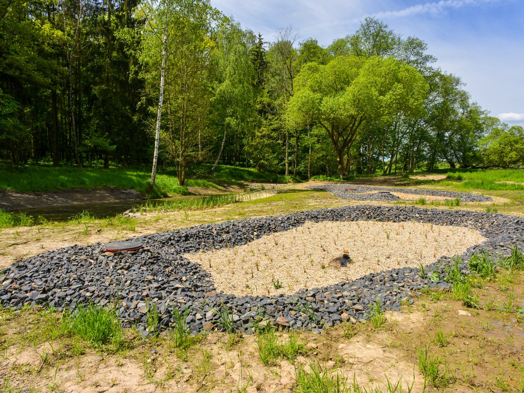 Nově vybudováné umělé mokřady